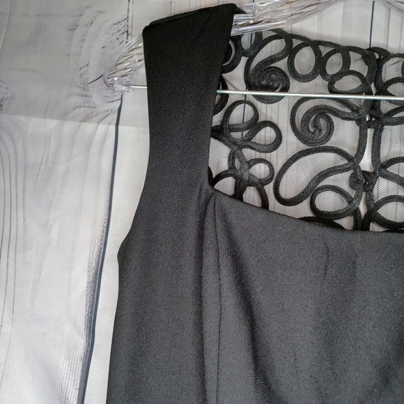 Laundry By Shelli Segal Button Lace Back Black Sleeveless Dress - Picture 4 of 9